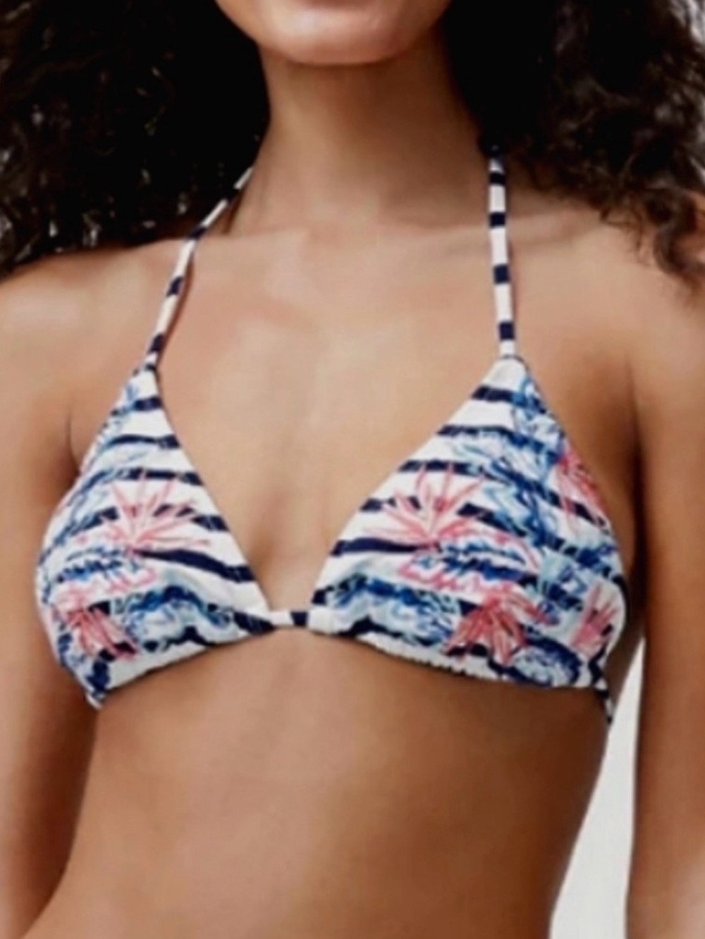 Tommy Bahama-Palms Paradise Embroidered Floral Triangle Bikini Top
